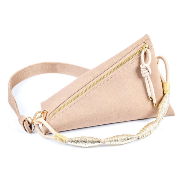 Prism Süet Üçgen Form Çanta (Mocha) - Image 3